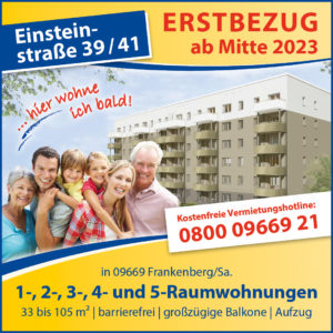 1-, 2-, 3-, 4- und 5-Raumwohnungen in der Einsteinstraße 39/41 in Frankenberg